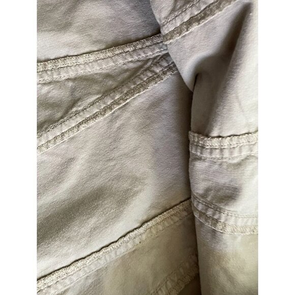 Athleta Whenever Corduroy Skirt A-Line Flare Pockets Drawstring Beige Sz 4P - Picture 3 of 8